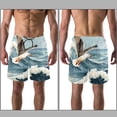 thumbnail image 3 of luoweisi Men's Beach Shorts Quick Dry Swim Trunks with Mesh Lining Seagull M, 3 of 5