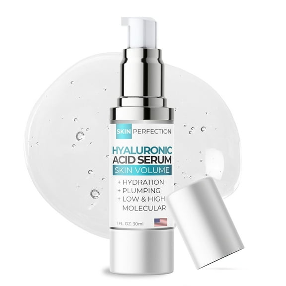 Skin Perfection 100% Pure Hyaluronic Acid Serum for Face - Anti Aging Hyaluronic Acid Serum for Fine Lines & Wrinkles - Face Serum for Women with Hyaluronic Acid for Skin Plumping for All Skin Types