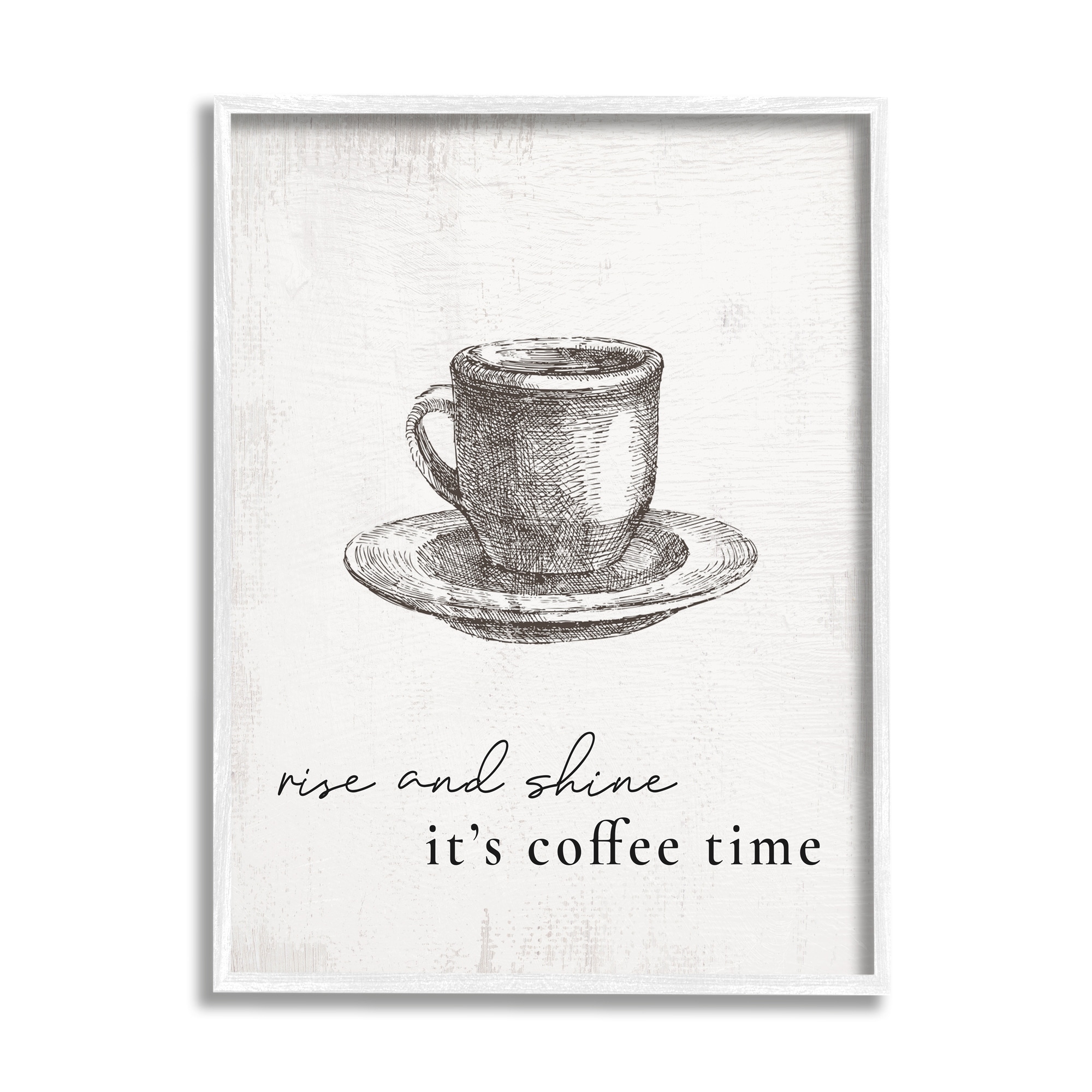 Stupell Industries Rise and Shine Coffee Time Morning Inspirational Phrase,24 x 30, Design by Daphne Polselli
