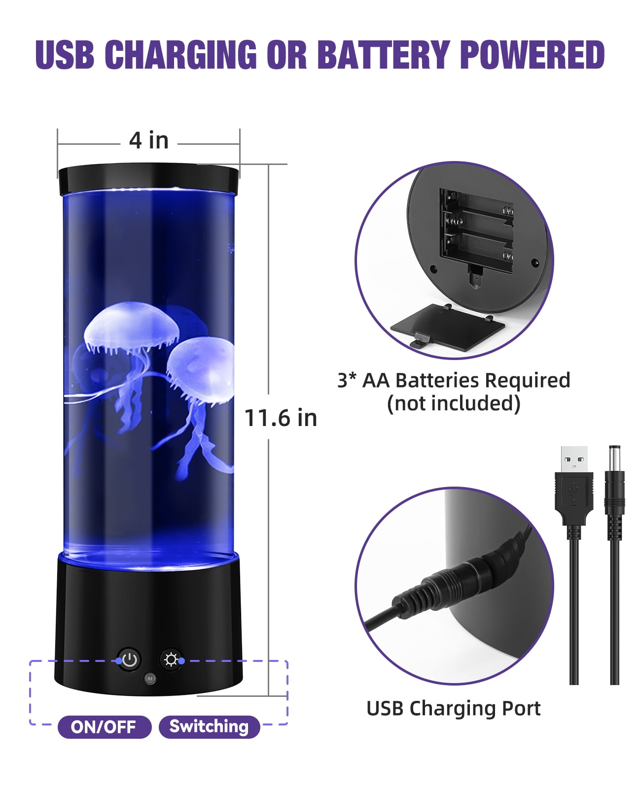 Jellyfish Lamp, GuardWee Jellyfish Aquarium Lamp with 17 Light Effects - Table Lamp Night Light Mood Light with Remote, Jelly Fish Tank Aquarium for Living Room, Christmas Birthday Gifts for Kids