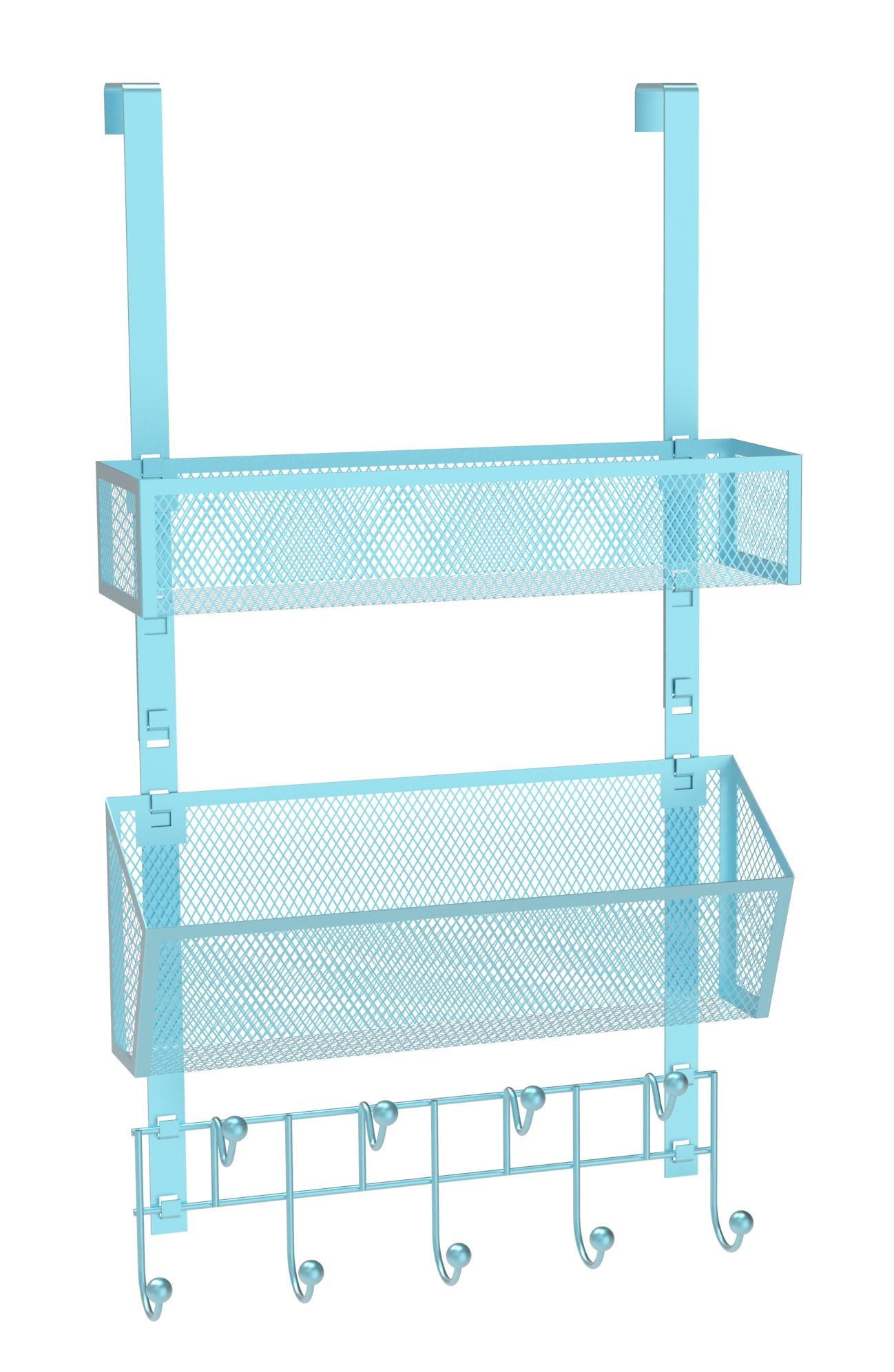 HapiRm Over The Door Hooks with 2 Mesh Baskets and 9 Hooks,304