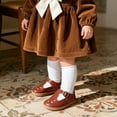 thumbnail image 5 of STQ Toddler Mary Jane Shoes Girl Wide Toe Box Dress Shoes School Uniform Church Cute Princess Flats Shoe for Christmas Birthday Party Kids Lamour Fashion Brown Toddler 9, 5 of 9