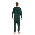 thumbnail image 3 of ANLIQI Couples Matching Christmas Pajamas Sets Hooded Fleece Zipper Plaid Pjs Set Union Suits Soft Warm Jumpsuit(Mens, GN, XL), 3 of 5