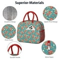 thumbnail image 4 of Lunch Bag Lunch Box for Women Reusable Insulated Lunch Cooler Bags,Large Capacity for Work Travel Picnic,Water-Resistant Pioneer Colorful Floral Lunch Tote Bag Gifts for Woman Mom Red, 4 of 6