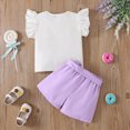 thumbnail image 6 of TOWED22 Toddler Girls Summer Clothes 2pcs Sweet Sets Sleeveless Top and Shorts Adorable Outfits Tank Tee Cotton Clothing Casual(Purple,7-8 Y), 6 of 6