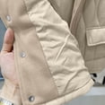 thumbnail image 5 of Winter Coats for Boys Girls with Pockets Cotton Down Thick Windproof Hooded Jacket Button Up Quilted Sweatshirt (4 Years, Beige), 5 of 6