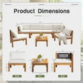 thumbnail image 3 of Homall 6-Seat Patio Conversation Set Acacia Wood Outdoor Furniture Set, White, 3 of 7