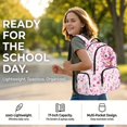 thumbnail image 2 of DISNIMO Backpack and Lunch Box Set for Girls 10-12, Axolotl Music Note Print 17 Inch Schoolbag with Pencil Case for Primary Middle School Students, Large Capacity Lightweight Daypack for Travel, 2 of 7
