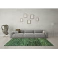 thumbnail image 3 of Ahgly Company Machine Washable Indoor Round Abstract Turquoise Blue Modern Area Rugs, 5' Round, 3 of 4
