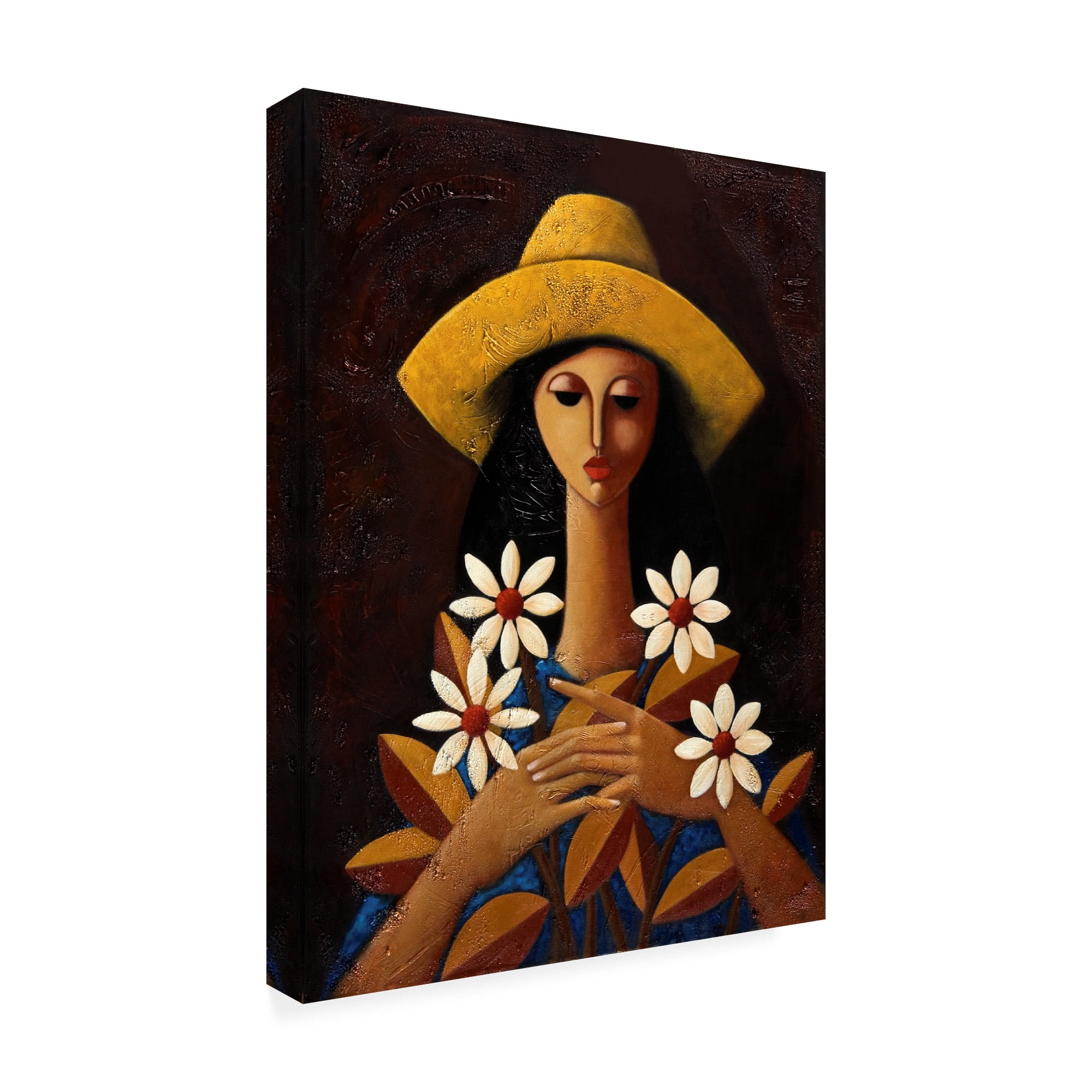 Trademark Fine Art 'Five Daisies' Canvas Art by Oscar Ortiz