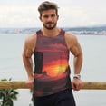thumbnail image 6 of Lsque Sunset Western Desert Cowboy Pattern Mens Tank Tops Muscle Athletic Quick Dry Sleeveless Workout Fitness T Shirts Beach Tank Top, Loose-fit Sleeveless Shirt for Men-4X-Large, 6 of 7