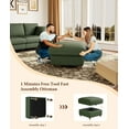 thumbnail image 4 of Kidirect Green Corduroy Storage Ottoman, 25" Large Living Room Ottoman, Tool-Free Setup Ottomans with Storage, Solid Wood Coffee Table, Comfy Bench for Bedroom, Ottomans for Living Room Home Office, 4 of 8