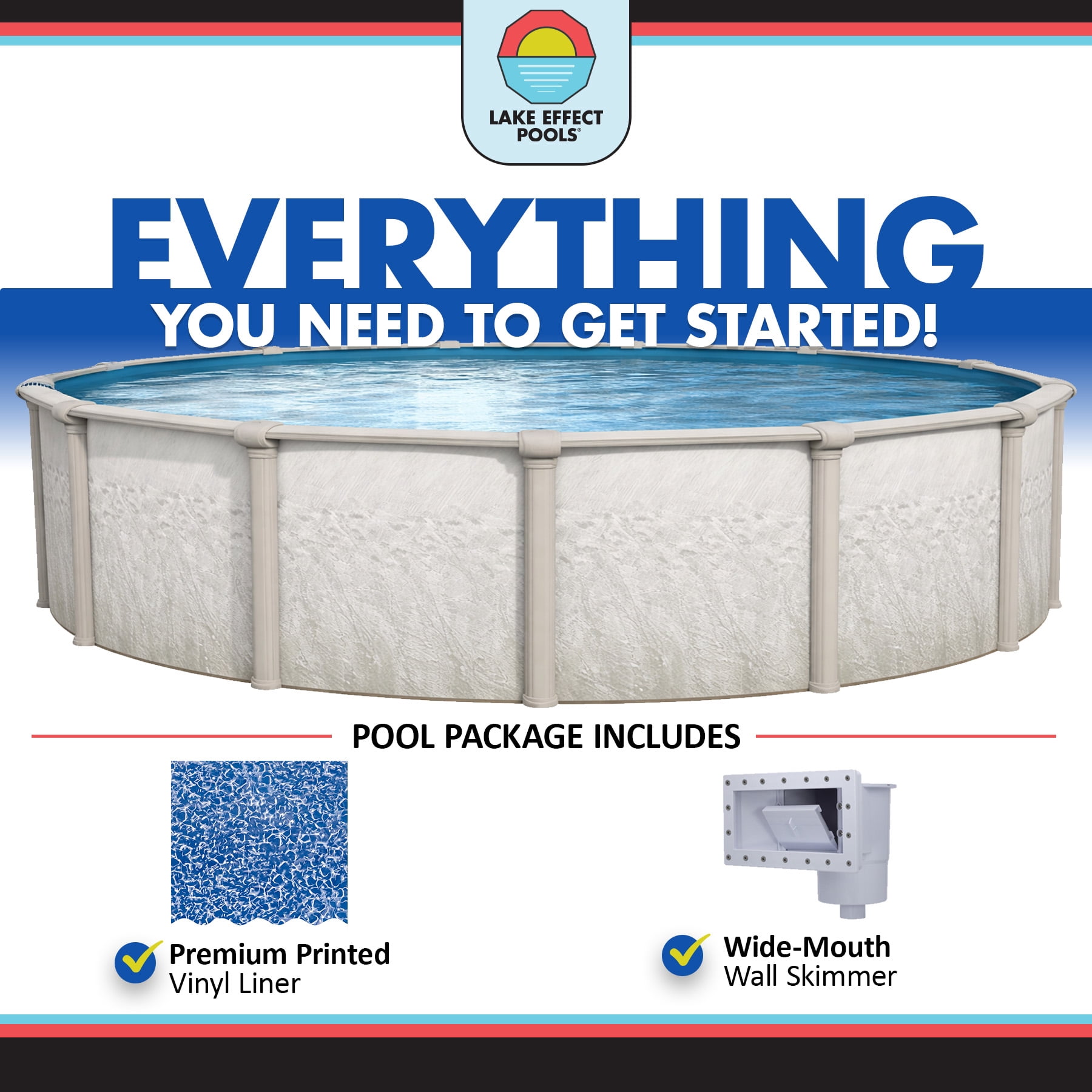 Lake Effect Pools Antigua 24' x 52" Round Steel Walled Above Ground Swimming Pool