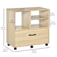 thumbnail image 3 of Vinsetto Mobile Lateral File Cabinet w/ Drawer for Letter Legal, Natural, 3 of 10