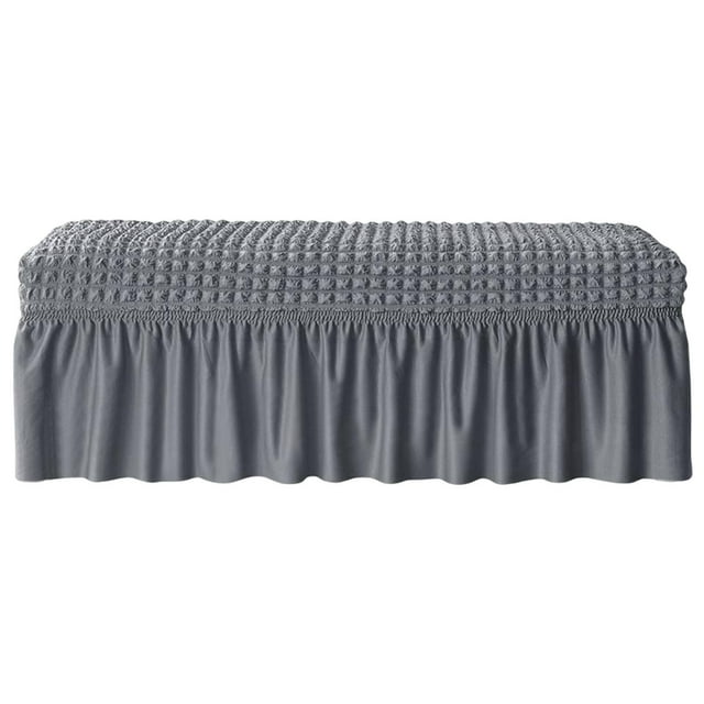 Ruiboury Long Bench Cover Bench Seat Furniture Protector for Living Room Hotel Decor Dark Gray Grey