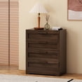 thumbnail image 2 of 4 Drawer Dresser with Handles, Accent Cabinet for Living Room, Entryway and Hallway, Dark Brown, 2 of 14