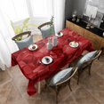 thumbnail image 4 of Red Geometric Rectangle Tablecloth, Vintage Minimalism Abstract Aesthetic Waterproof & StainResistant Tablecloth, Washable Oil-proof Table Cover for Dining/Party/Wedding/Camping/Buffet 60x84 In, 4 of 9