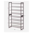 thumbnail image 3 of Shoe Rack, 8-Tier Shoe Organizer, Metal Rack for Garage, Set of 2, 4-Tier Stackable Shelf, with Adjustable Flat or Angled Shelves, 32-40 Pairs, Bronze ULMR08A, 3 of 4