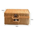 thumbnail image 3 of SPOORYYO Home Storage & Organisation Imitation Rattan Box Retro Portable Storage Box Wedding Photography Decoration Photo Souvenir Rattan Organizing Box, 3 of 7