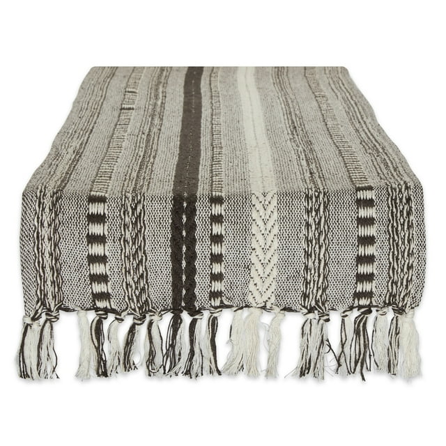 Design Imports CAMZ13800 DII Dark Brown Braided Stripe Table Runner 15x72
