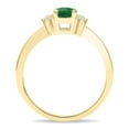 thumbnail image 2 of SZUL Women's Round Shaped Emerald and Diamond Half Moon Ring in 10K Yellow Gold, 2 of 5