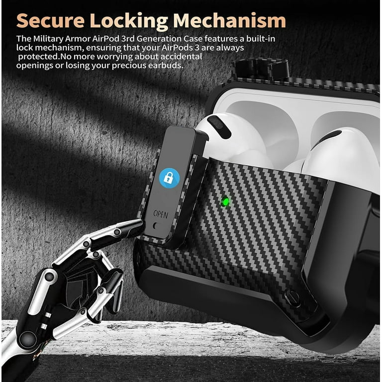 OTOPO Airpods 3rd Generation Case with Lock & Cleaner Tool, Armor Rugged Shell AirPod 3 Gen Protective Cover for Apple iPod 3rd Generation 2021 Skin OTOPO Airpods 3rd Generation Case with Lock & Cleaner Tool, Armor Rugged Shell AirPod 3 Gen Protective Cover for Apple iPod 3rd Generation 2021 Skin