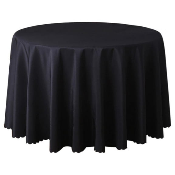 Ciaoed Diameter  63inch Tablecloth Polyester Round Table Cloth Mat Protective Tablecloth Solid Color Light Purple Table Decoration Wedding Restaurant Party Black