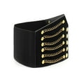 thumbnail image 3 of INSPIRE CHIC Women's Elastic High Waist Belt Tone Rivet Chain Front Cinch Black One Size, 3 of 7