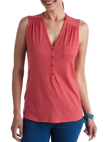 Alexis Taylor Womens Sleeveless Pocket Button Down Top - Walmart.com