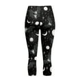 thumbnail image 5 of SCRAWLGOD Halloween Bat Star Moon Black Capri Leggings for Women Slim Soft High Waisted Capri Leggings with Pockets for Women Casual Active Tummy Control Yoga Pants, 3XL, 5 of 7