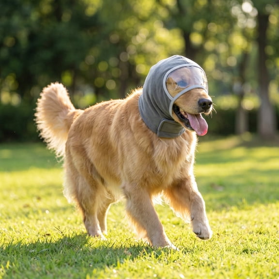 Dog Ear Wrap for Noise Reduction, Calming Dog Snood with Soft Stretch Fabric, Ear Protection Cover for Grooming Bathing Drying Thunderstorms Fireworks Swimming and Travel