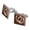Silver, variant on Horseshoe Lucky Double Cowboy Brown Square Cufflink Set - Silver or Gold