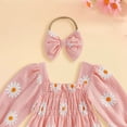 thumbnail image 6 of Gerichy Newborn Baby Girl Clothes Smocked Bubble Romper Headband Outfit Infant Baby Girl Clothing Daily 6-24 Months, 6 of 7
