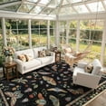 thumbnail image 5 of Moynesa Insect 9'x12' Large Area Rugs for Living Room Washable Natural Bedroom Rug Vintage Cottage Accent Carpet for Sunroom Dining Room Office Stain Resistant Non Slip, Black, 5 of 12