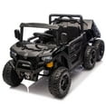 thumbnail image 4 of iRerts 24V Electric Ride on Dump Truck, 4WD Powered Ride on Car with Remote Control, 6 Wheel Suspension, Electric Dump Bed, Bluetooth Music, LED Light, Toddlers Ride on Toys for Kids Aged 3-5, Black, 4 of 8
