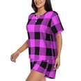 thumbnail image 2 of Xecao Purple Black Buffalo Plaid print Swimsuit for women, Summer-ready, sporty style.Quick-dry fabric. Many sizes & colors., 2 of 9