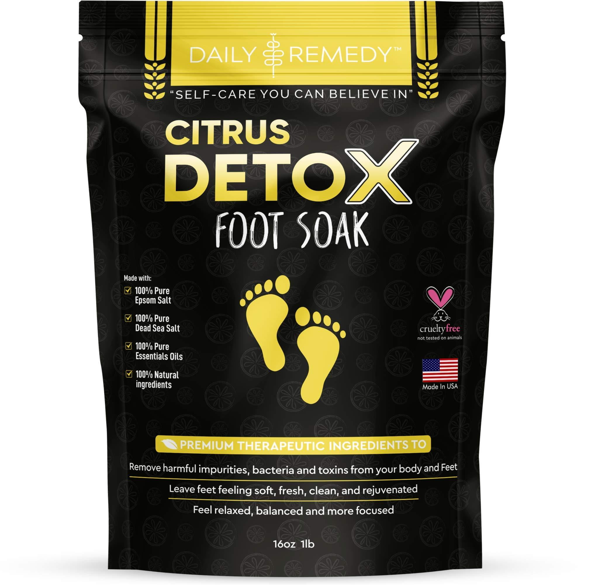 Citrus Detox Foot Soak with Epsom Salt Removes Toxins, Foot Callus