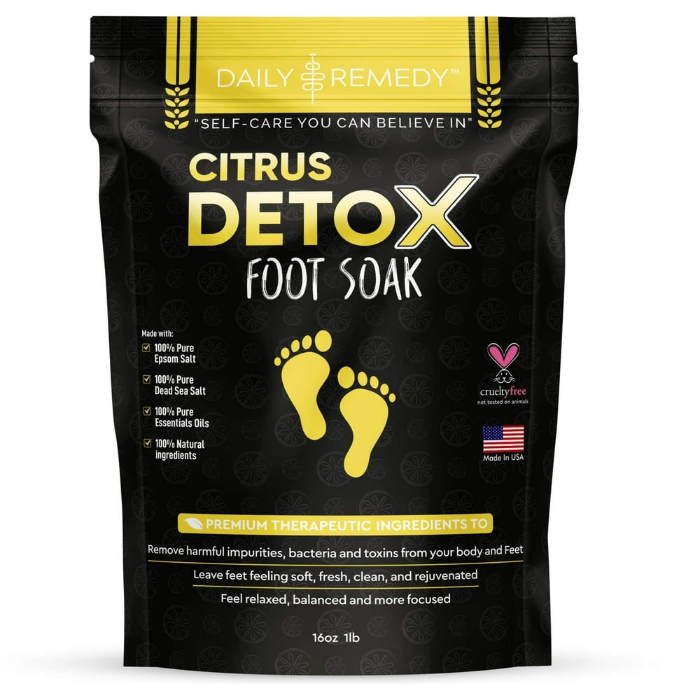 Citrus Detox Foot Soak with Epsom Salt Removes Toxins, Foot Callus, Boost Immune, Helps Treat