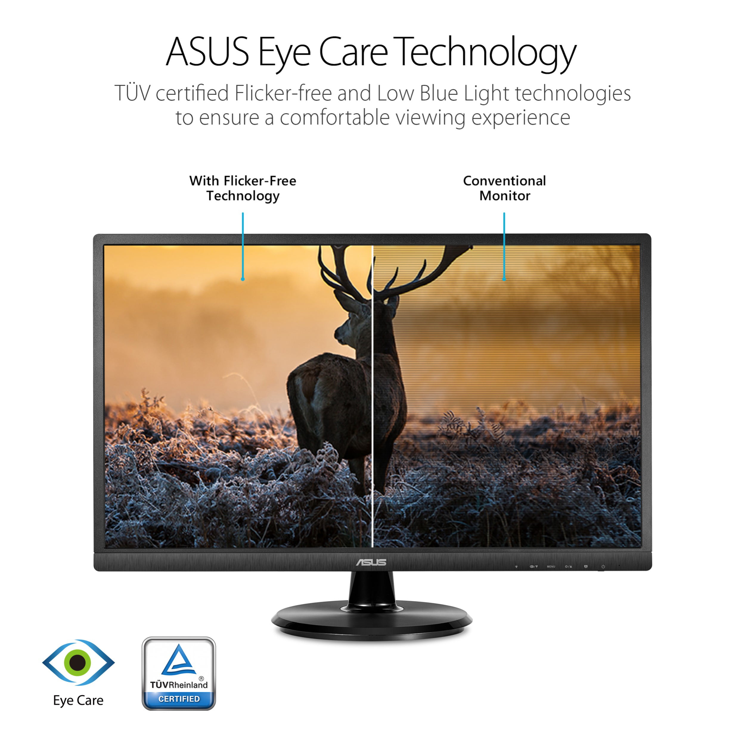ASUS VA249HE 23.8” Full HD 1080p HDMI VGA Eye Care Monitor with 178° Wide  Viewing Angle