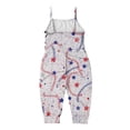 thumbnail image 4 of XXWXYD Toddler Girls Independence Day Patriotic Romper American Flag Jumpsuit with Spaghetti Straps Stars Design Summer Adjustable Comfortable Holiday Outfit Playwear, 4 of 7