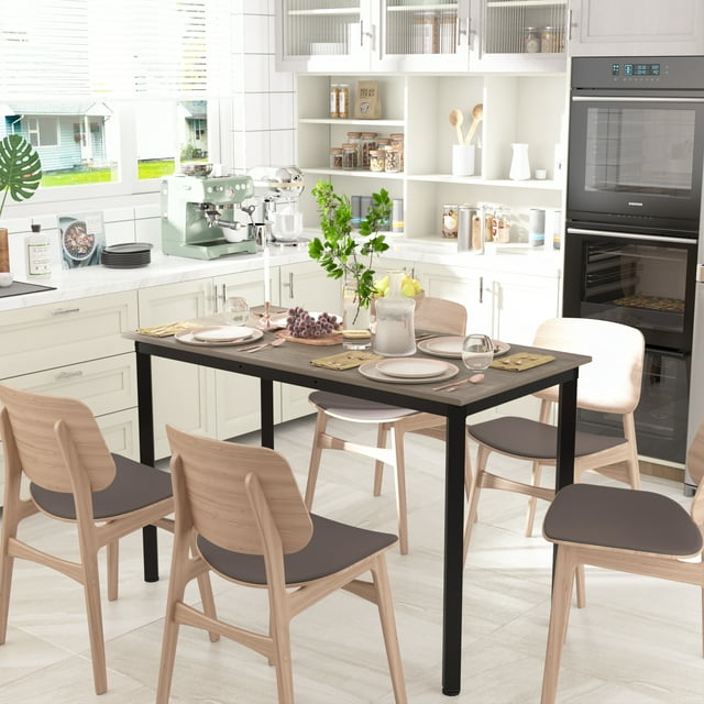 Weehom Modern Wood Dining Table, 55" Simple Kitchen Table Breakfast