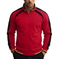 thumbnail image 2 of Mens Big & Tall Color Block Zip Up Track Jacket, Stand Collar Raglan Long Sleeve No Hood Workout Athletic Jacket Casual Outerwear for Fall Winter Sports Size 4XL Red, 2 of 8