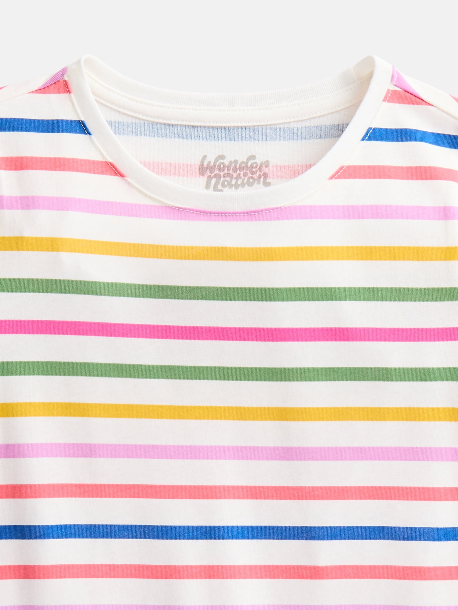 Wonder Nation Girls Short Sleeve Kid Tough T-Shirt, 3-Pack, Sizes 4-18 & Plus