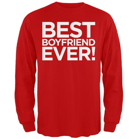 Valentine's Day - Best Boyfriend Ever Red Adult Long Sleeve (Best Boyfriend T Shirt)