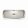 thumbnail image 3 of Solid Titanium Ridged Edge 8mm Men's Plain Classic Wedding Band Ring Size 14, 3 of 7
