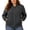 Dark Gray (Ladies Jackets), variant on Womens Plus Size Bomber Jacket Full Zip Ribbed Collar Long Sleeve Casual Coat with Pockets