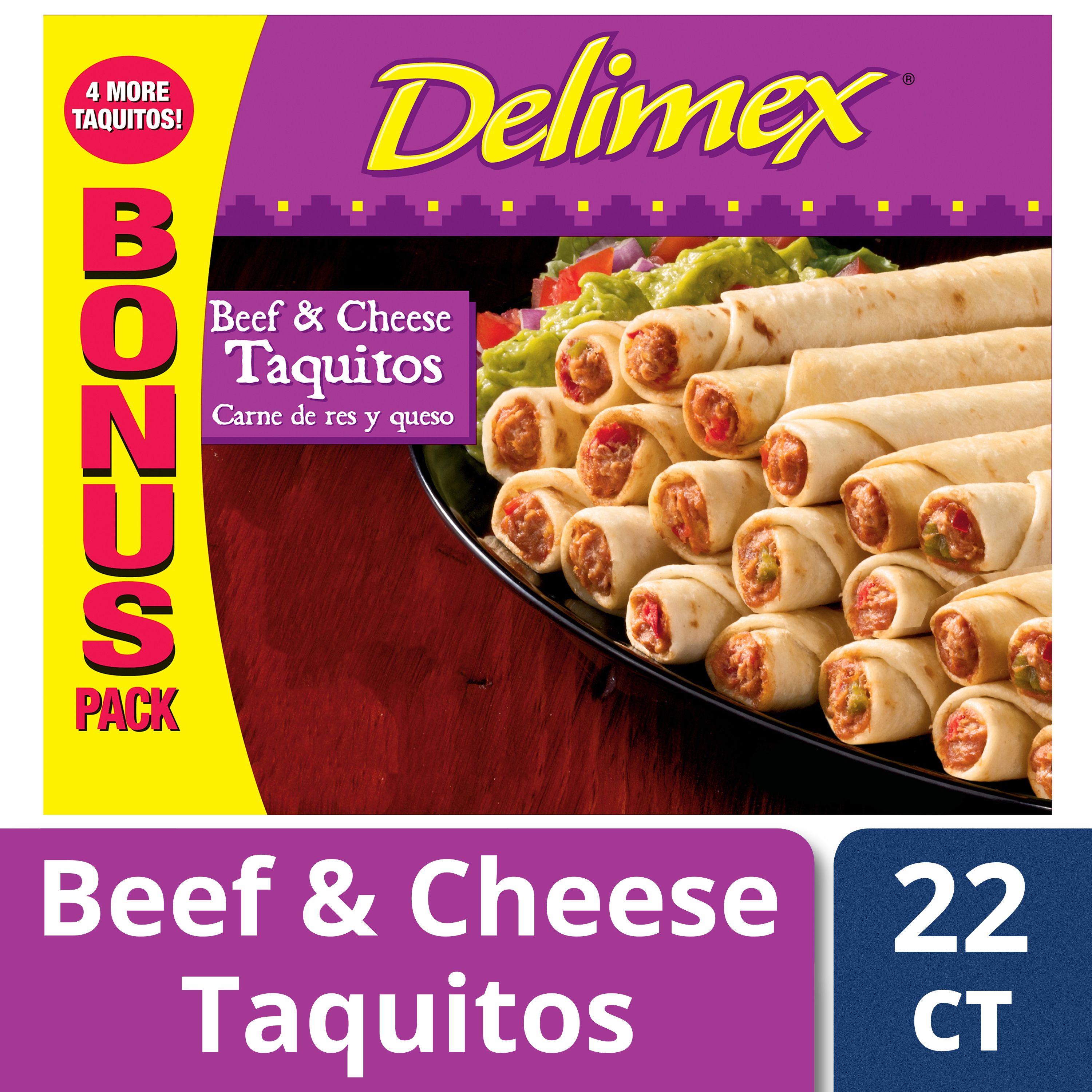 Delimex Beef & Cheese Taquitos 22 ct Box