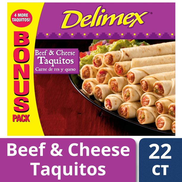 Delimex Beef & Cheese Taquitos 22 ct Box