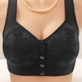 thumbnail image 2 of Jdkau Womens Bras Plus Size Bras for Women Front Closure No Underwire Comfort Senior Wireless Snap Closing Bra（Black,42）, 2 of 4