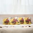 thumbnail image 4 of Ambesonne Christmas Throw Pillow Cover 4 Pack, Happy Santa Moment Joyous, 20", Pastel Yellow Multicolor, 4 of 5